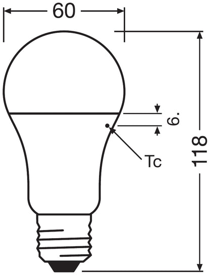 Osram LED Base Classic A Lampada, a Forma di Lampadina con Attacco E27, non dimmerabile, Sostituisce 100 watt, Opaca, Bianco Freddo, 4000 Kelvin, Confezione da 3