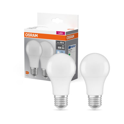 Osram LED Base Classic A Lampada, a Forma di Lampadina con Attacco E27, non dimmerabile, Sostituisce 100 watt, Opaca, Bianco Freddo, 4000 Kelvin, Confezione da 3