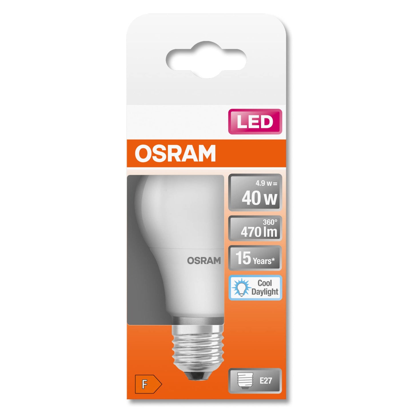 Osram LED Base Classic A Lampada, a Forma di Lampadina con Attacco E27, non dimmerabile, Sostituisce 100 watt, Opaca, Bianco Freddo, 4000 Kelvin, Confezione da 3