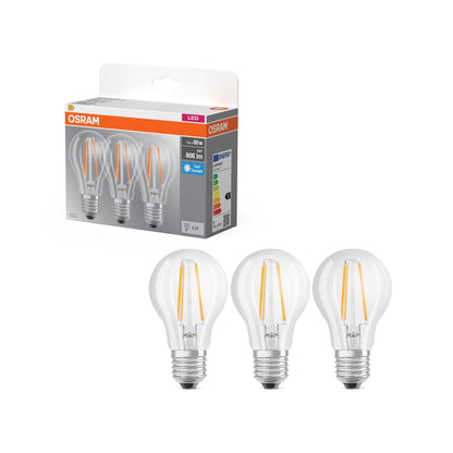 Osram LED Base Classic A Lampada, a Forma di Lampadina con Attacco E27, non dimmerabile, Sostituisce 100 watt, Opaca, Bianco Freddo, 4000 Kelvin, Confezione da 3