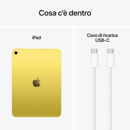Apple iPad con chip A16: display Liquid Retina da 11'', 128 GB, Wi Fi 6, fotocamera frontale e posteriore da 12MP, Touch ID, autonomia di un giorno intero di batteria — Argento