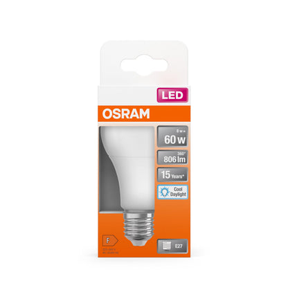 Osram LED Base Classic A Lampada, a Forma di Lampadina con Attacco E27, non dimmerabile, Sostituisce 100 watt, Opaca, Bianco Freddo, 4000 Kelvin, Confezione da 3