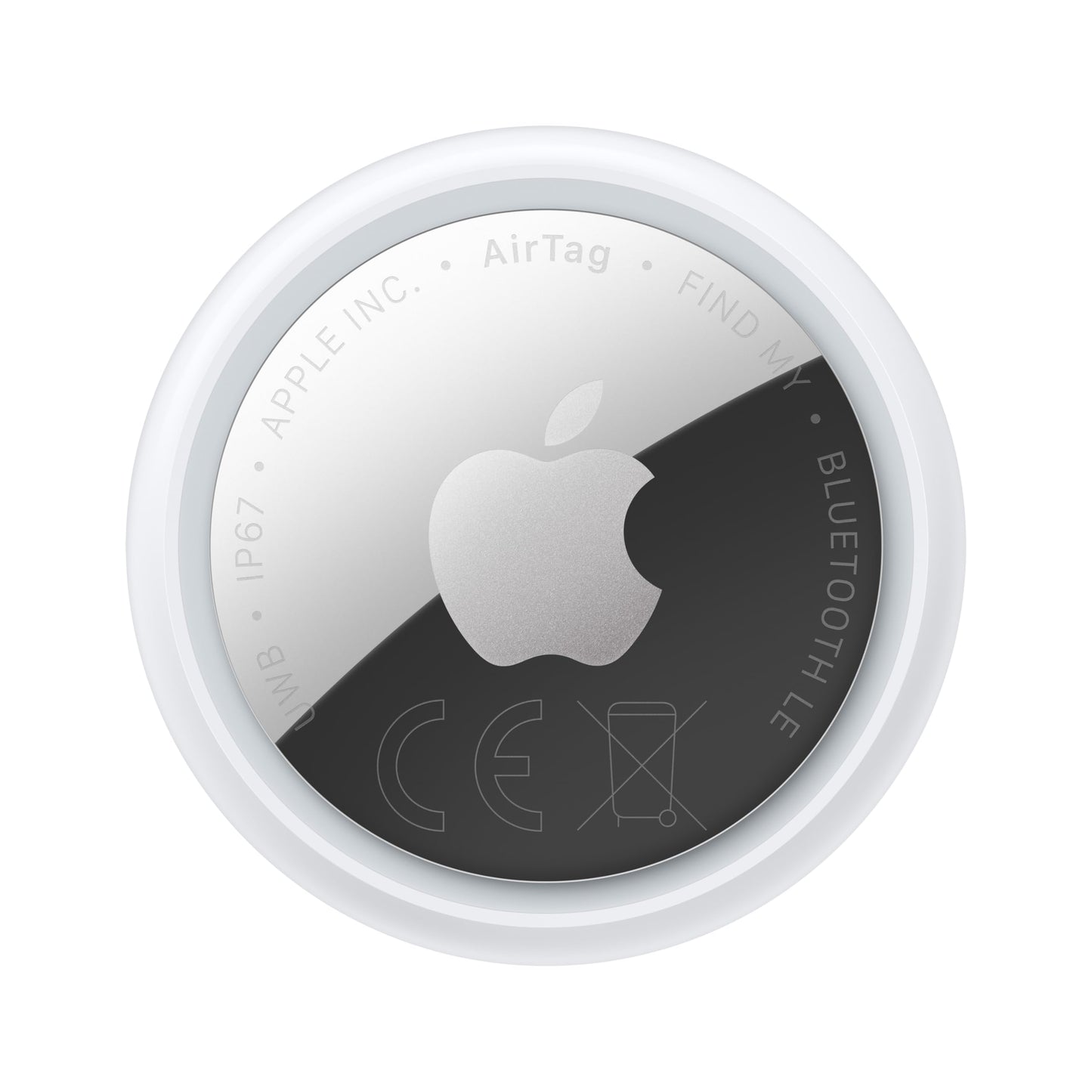 Apple AirTag (seconda generazione): utile per localizzare portachiavi, portafogli e molto altro; funziona emettendo un suono; si configura con un semplice tap da iPhone o iPad