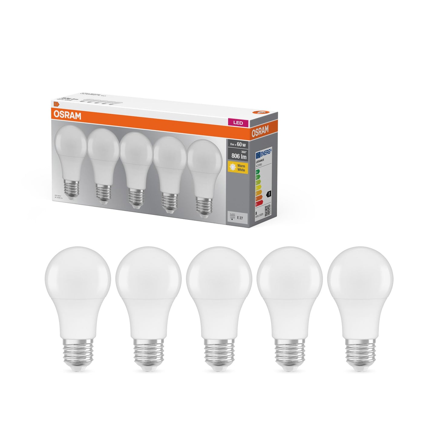 Osram LED Base Classic A Lampada, a Forma di Lampadina con Attacco E27, non dimmerabile, Sostituisce 100 watt, Opaca, Bianco Freddo, 4000 Kelvin, Confezione da 3