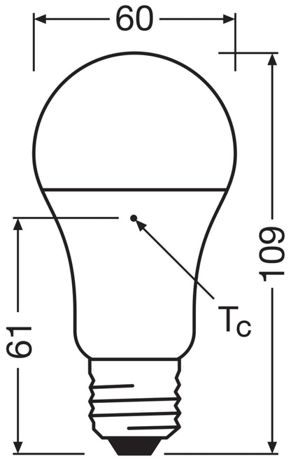 Osram LED Base Classic A Lampada, a Forma di Lampadina con Attacco E27, non dimmerabile, Sostituisce 100 watt, Opaca, Bianco Freddo, 4000 Kelvin, Confezione da 3