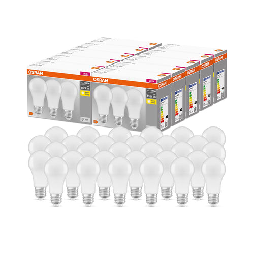 Osram LED Base Classic A Lampada, a Forma di Lampadina con Attacco E27, non dimmerabile, Sostituisce 100 watt, Opaca, Bianco Freddo, 4000 Kelvin, Confezione da 3