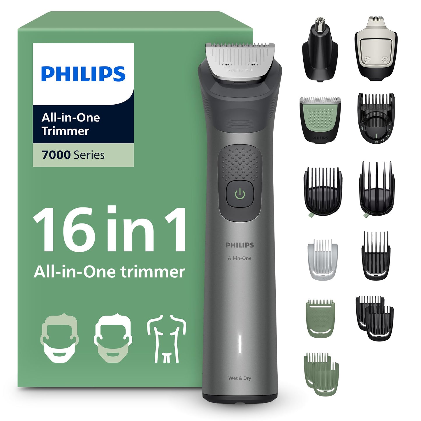 Philips Multigroom Serie 7000 | Rifinitore All-in-One 16-in-1 (MG7931/15)