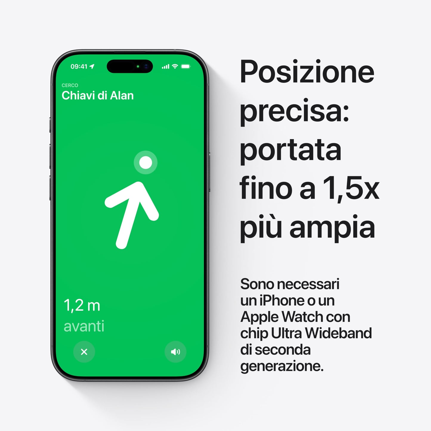 Apple AirTag (seconda generazione): utile per localizzare portachiavi, portafogli e molto altro; funziona emettendo un suono; si configura con un semplice tap da iPhone o iPad