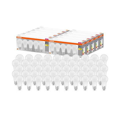 Osram LED Base Classic A Lampada, a Forma di Lampadina con Attacco E27, non dimmerabile, Sostituisce 100 watt, Opaca, Bianco Freddo, 4000 Kelvin, Confezione da 3