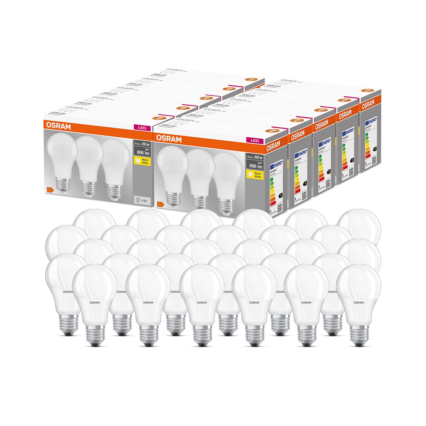 Osram LED Base Classic A Lampada, a Forma di Lampadina con Attacco E27, non dimmerabile, Sostituisce 100 watt, Opaca, Bianco Freddo, 4000 Kelvin, Confezione da 3